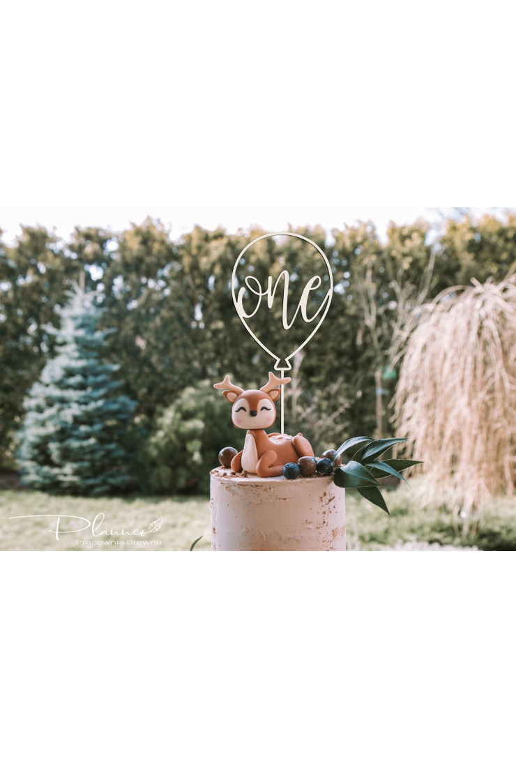 Topper drewniany One w balonie