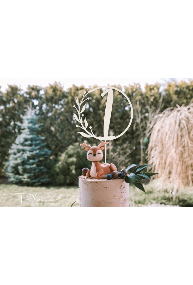 Topper drewniany cyfra w kole