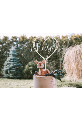 Topper drewniany Roczek w sercu