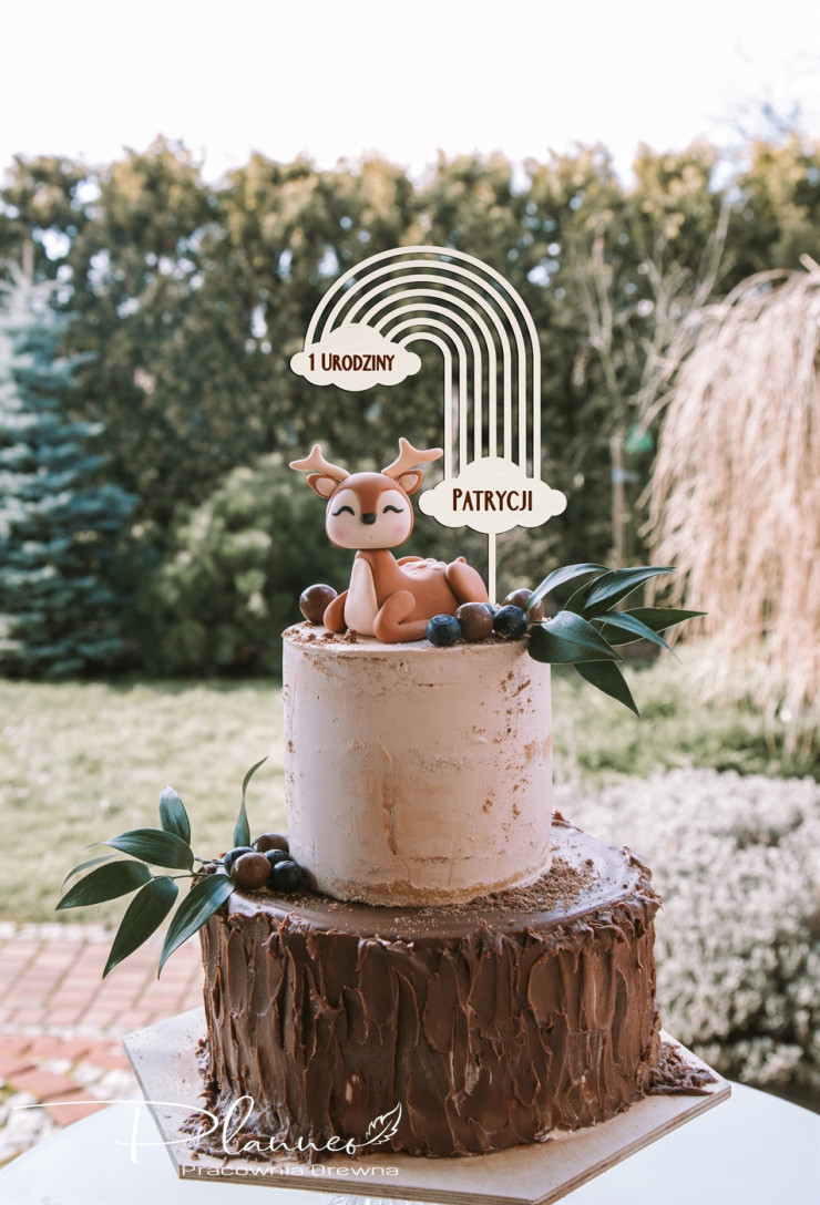 Topper Urodziny Tęcza