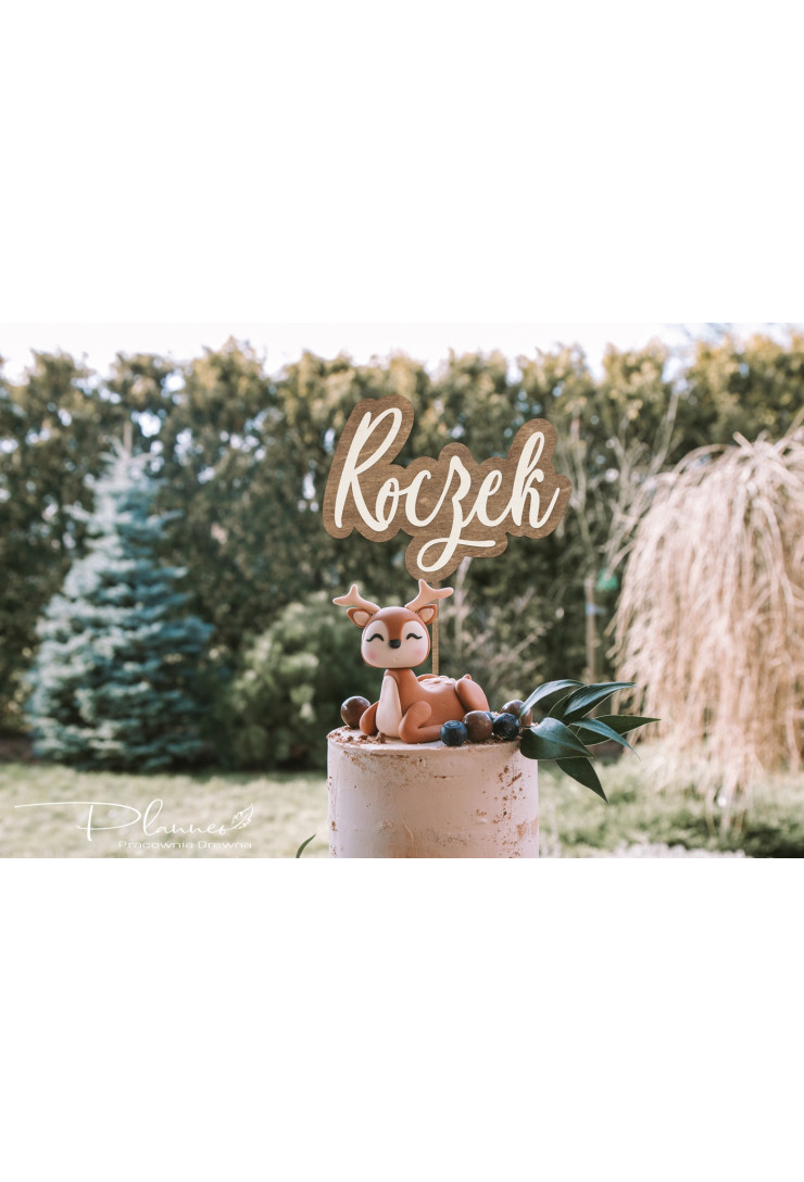 Topper drewniany Roczek na tle