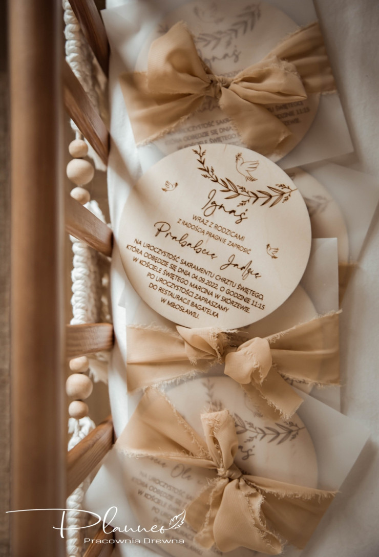 Zaproszenie gołąbki grawerowane