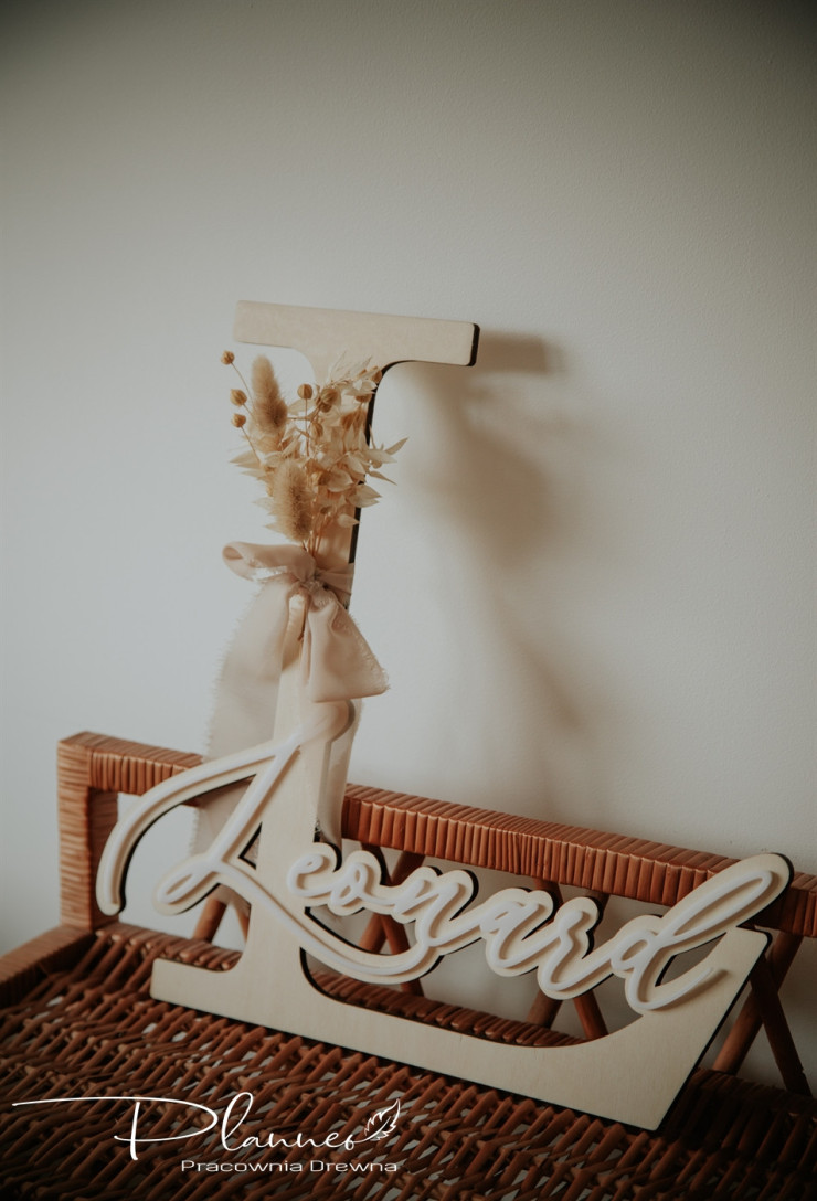 Literka drewniana z imieniem