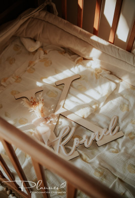 Literka drewniana z imieniem dziecka