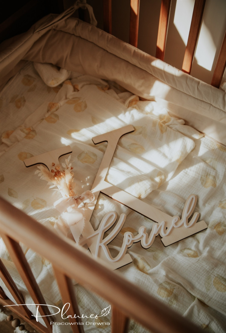 Literka drewniana z imieniem dziecka