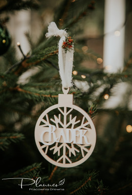 Bombka śnieżynka z imieniem plexi