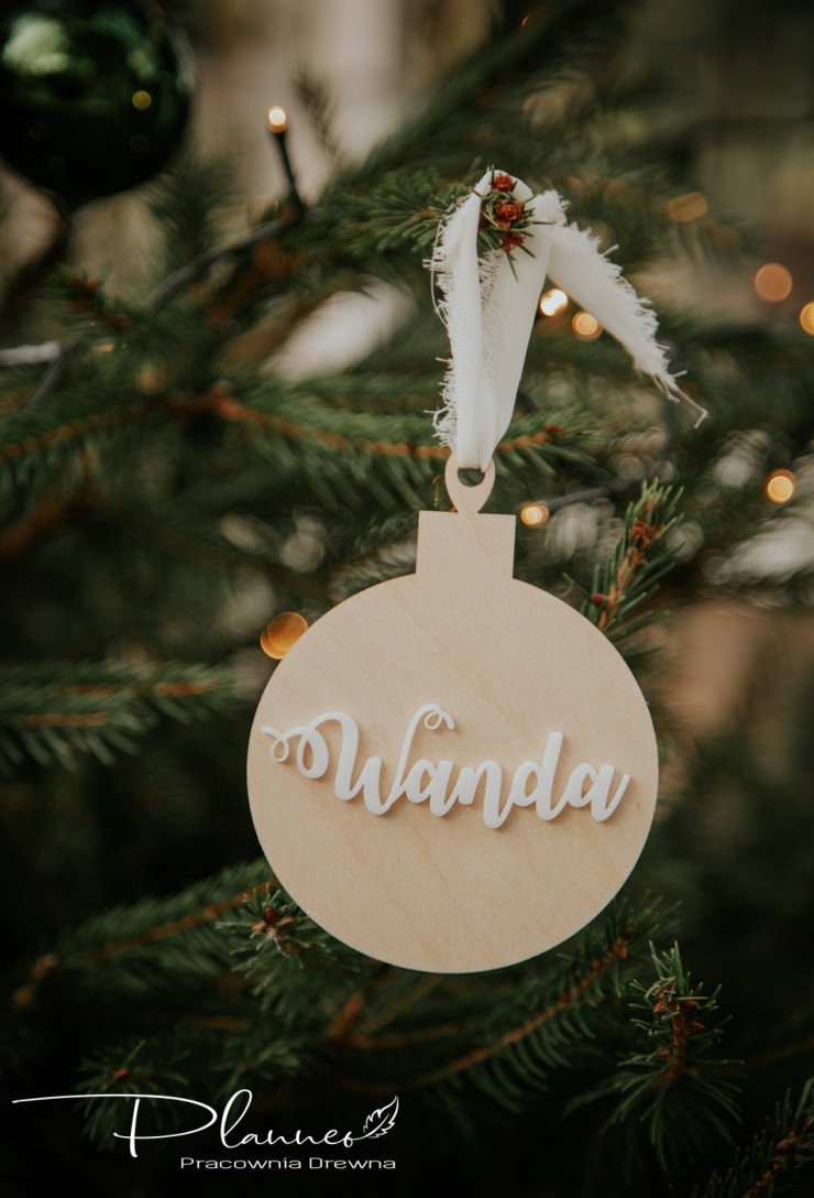 Bombka z mlecznym imieniem plexi