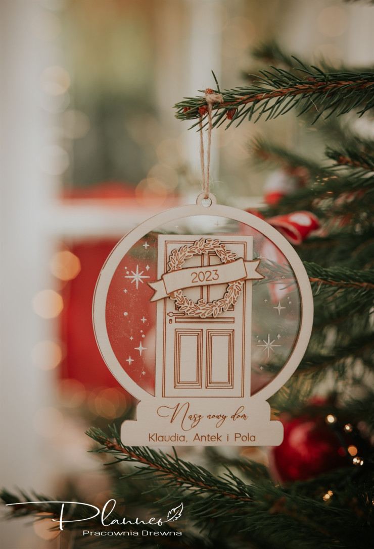 Bombka drzwi Bożonarodzeniowe grawer