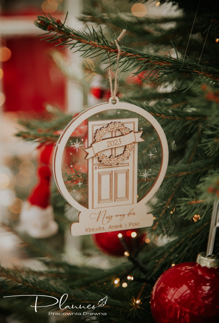 Bombka drzwi Bożonarodzeniowe plexi