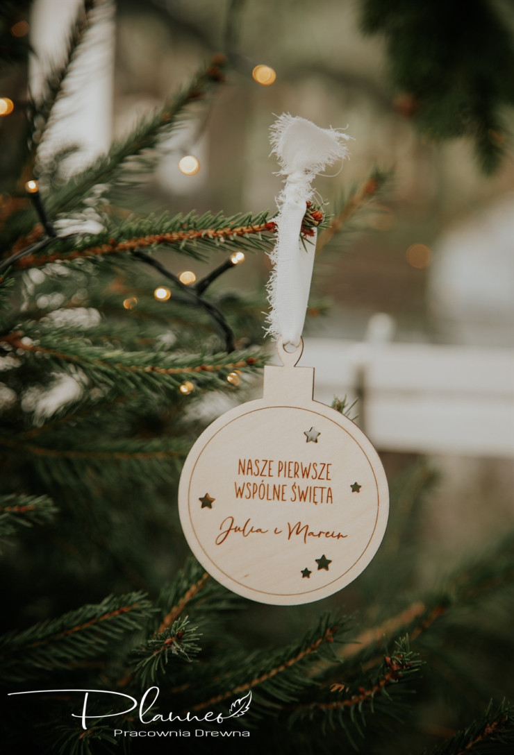 Bombka nasze pierwsze święta razem grawer