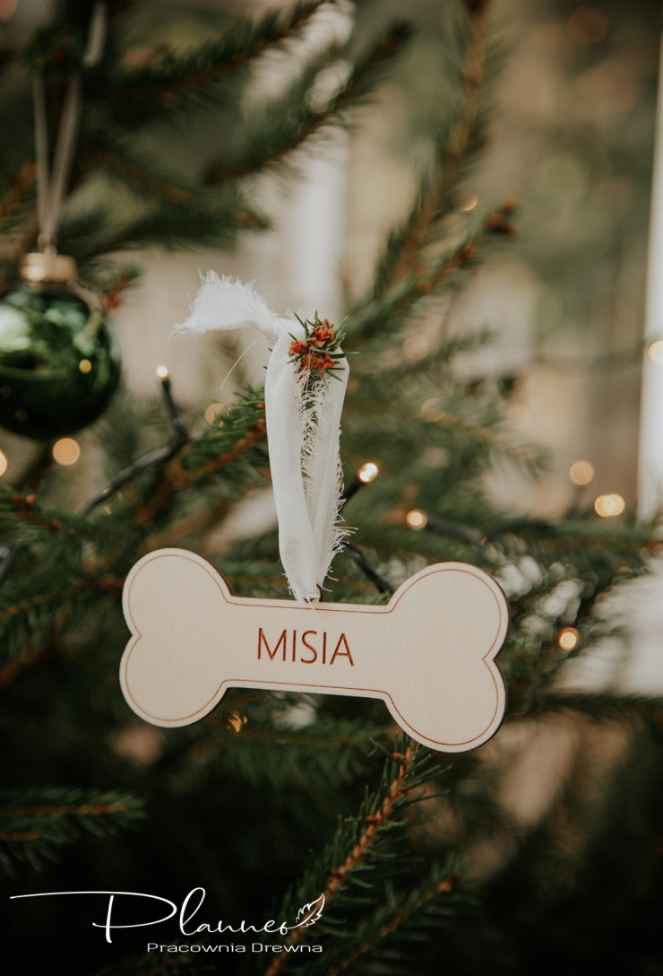 Bombka kość z imieniem pupila