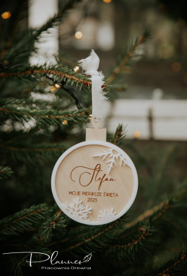 Bombka śnieżynka moje pierwsze święta