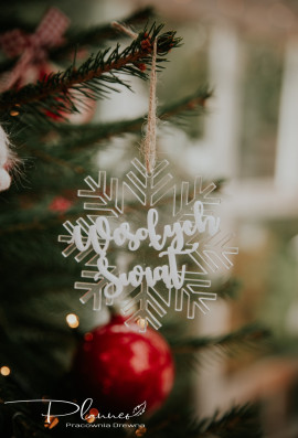 Bombka śnieżynka Wesołych Świąt