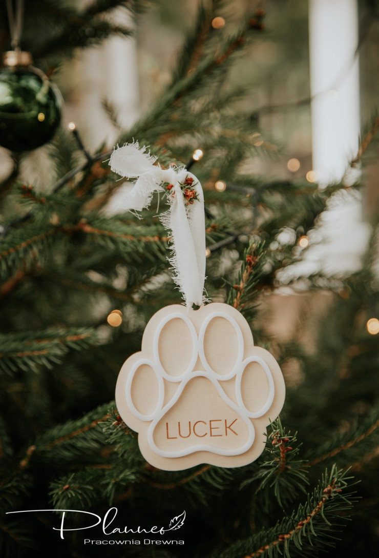 Bombka łapka kotka lub pieska grawer