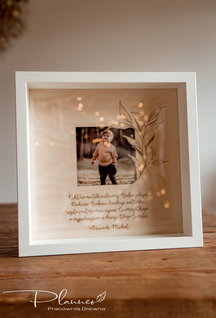 Ramka do zdjęcia liść Babcia i Dziadek