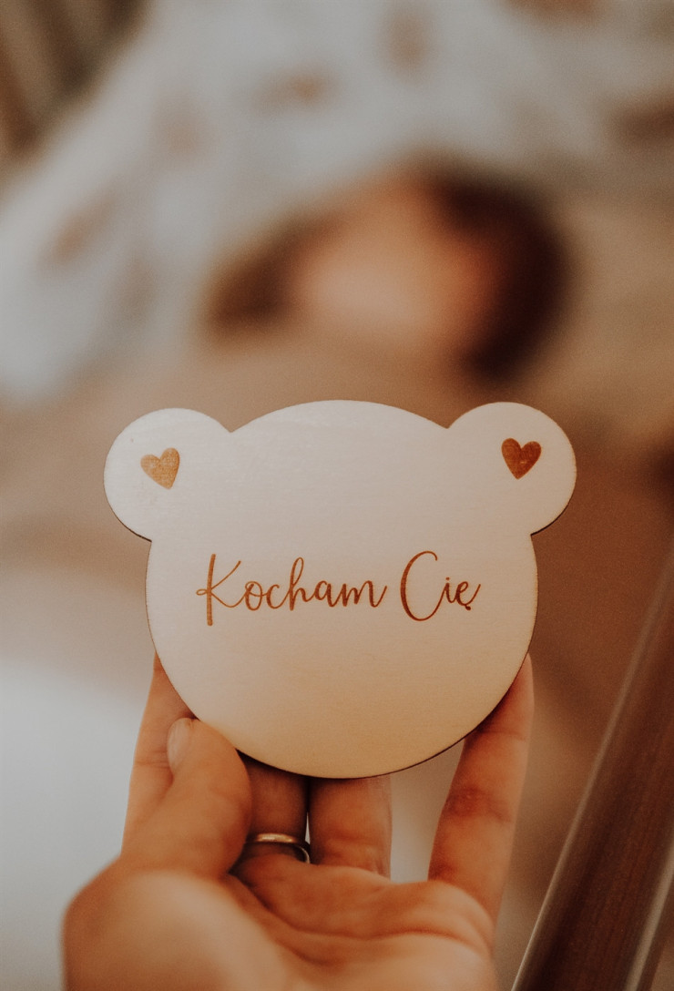 Tabliczki z miesiącami Miś z uszami