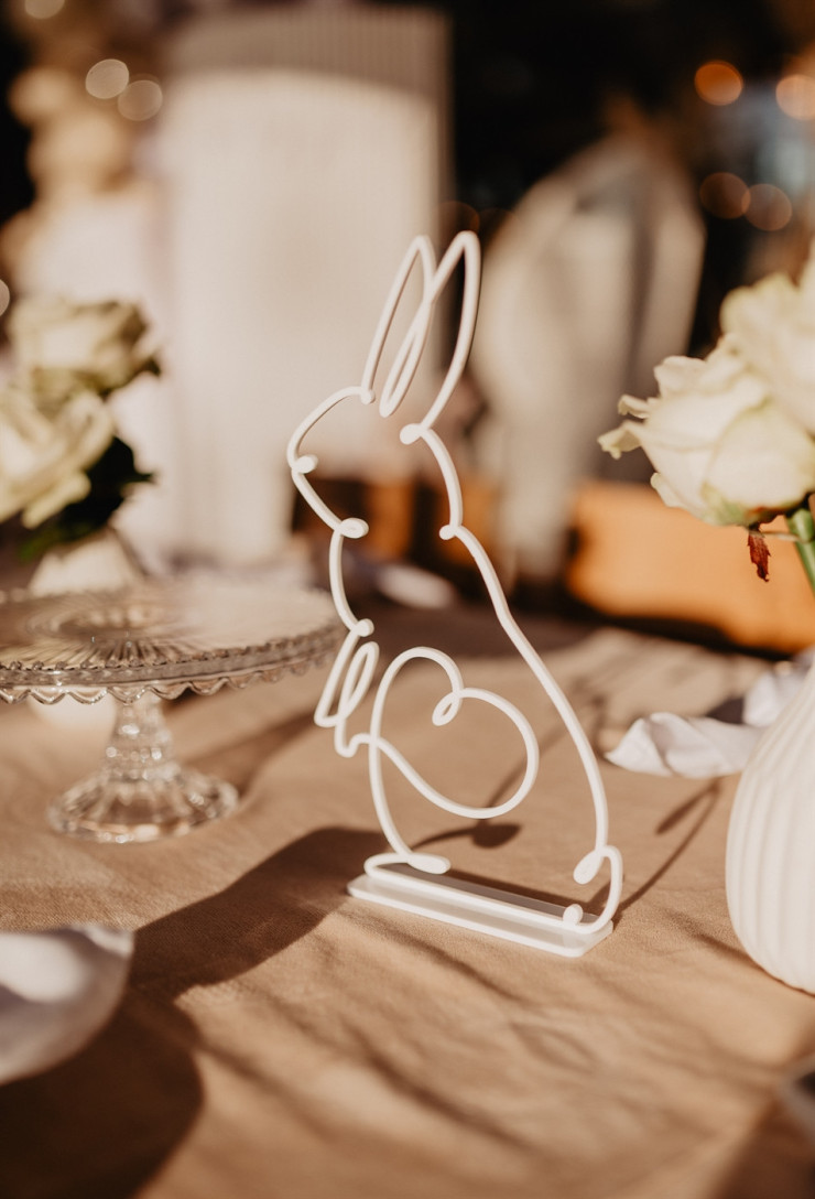 Króliczki z serduszkiem z mlecznej plexi