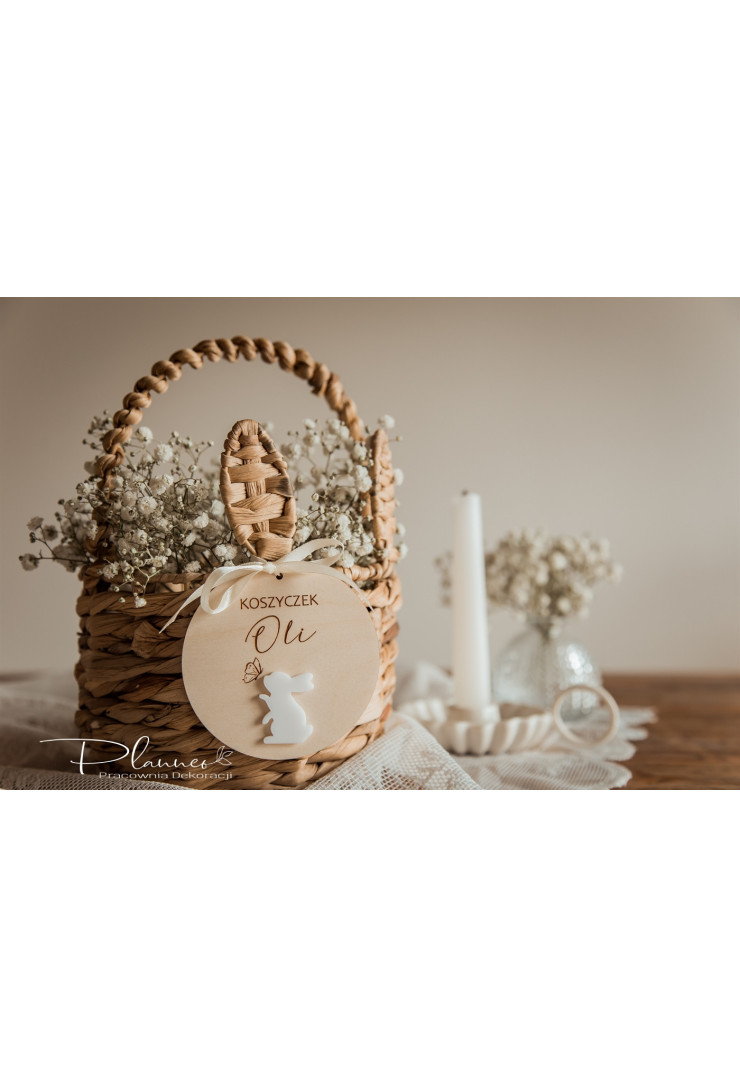 Zawieszka na koszyk Zając z motylem