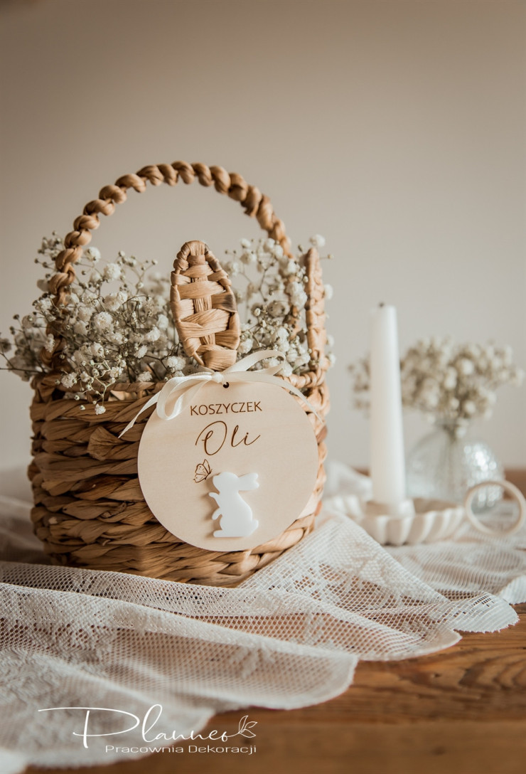 Zawieszka na koszyk Zając z motylem