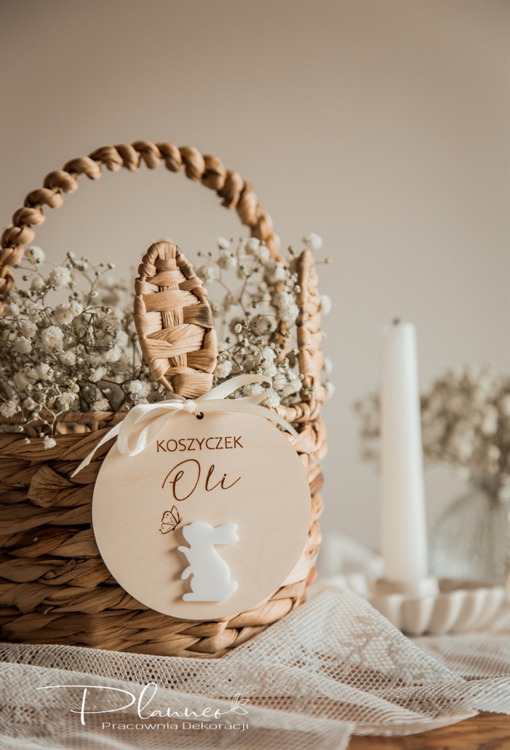 Zawieszka na koszyk Zając z motylem