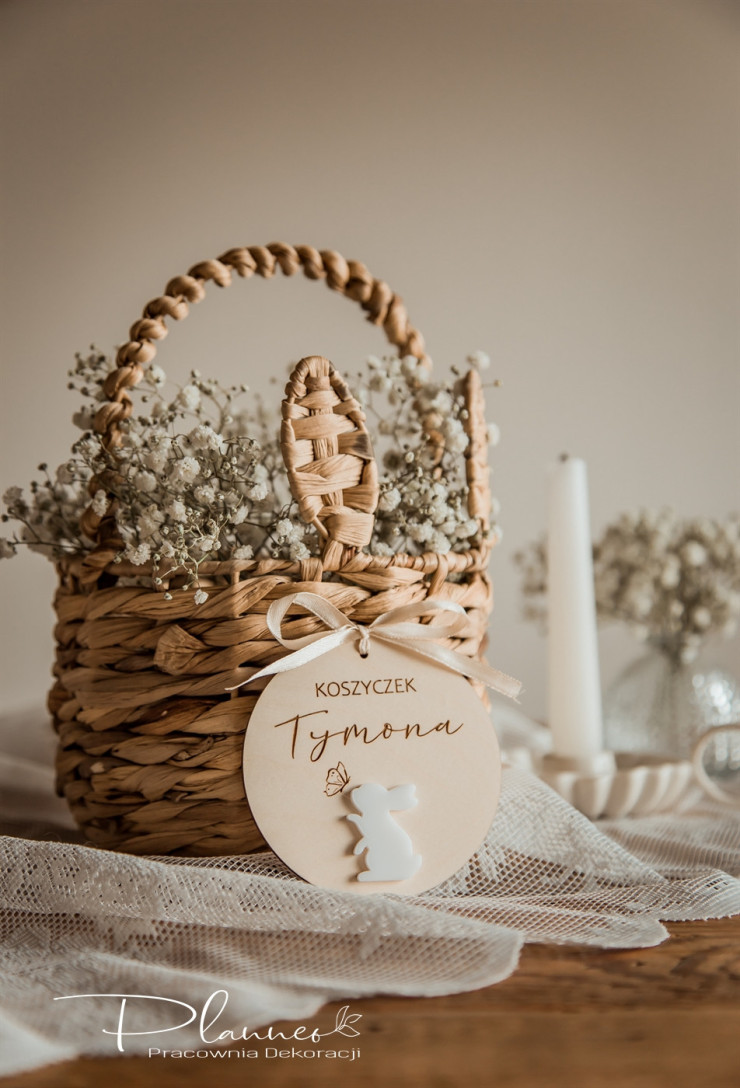 Zawieszka na koszyk Zając z motylem