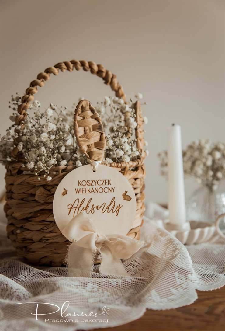 Zawieszka na koszyk ze wstążką szyfonową