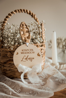 Zawieszka na koszyk ze wstążką szyfonową