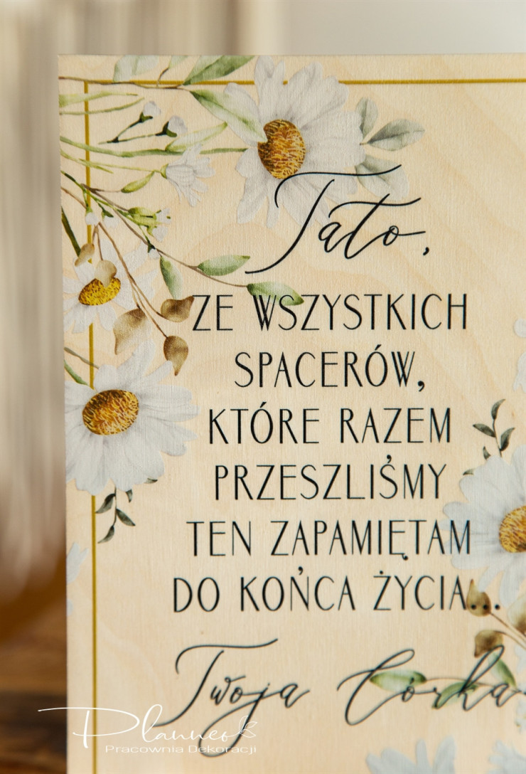 Tabliczka Tato ze wszystkich spacerów wzór Stokrotki