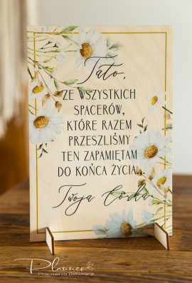 Tabliczka Tato ze wszystkich spacerów wzór Stokrotki