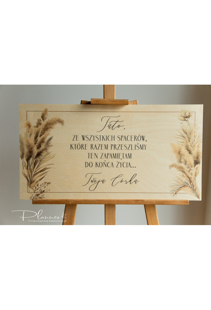Tablica Tato ze wszystkich spacerów wzór Trawy Pampasowe