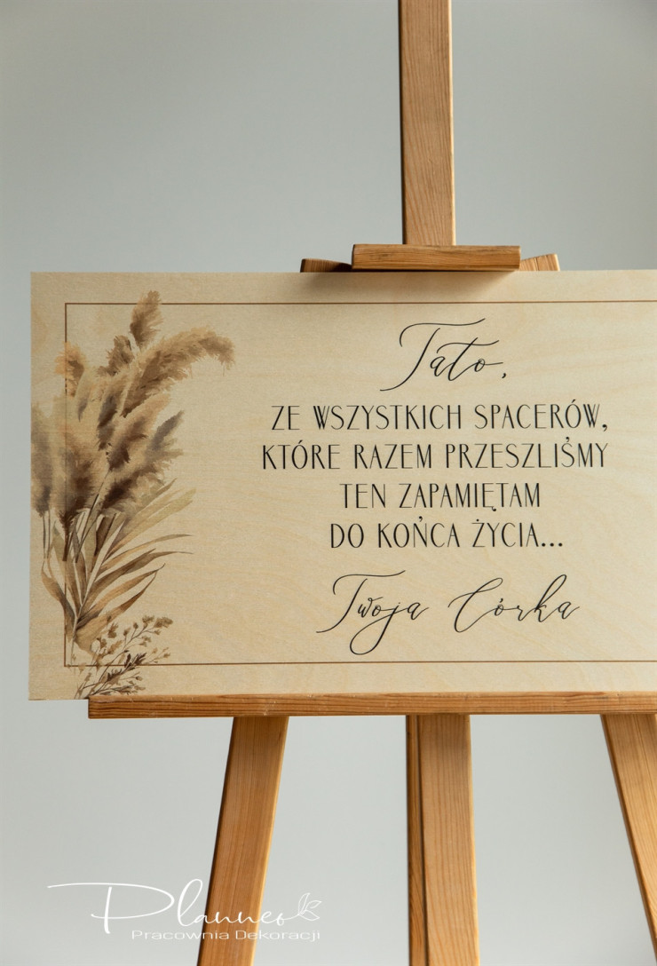 Tablica Tato ze wszystkich spacerów wzór Trawy Pampasowe