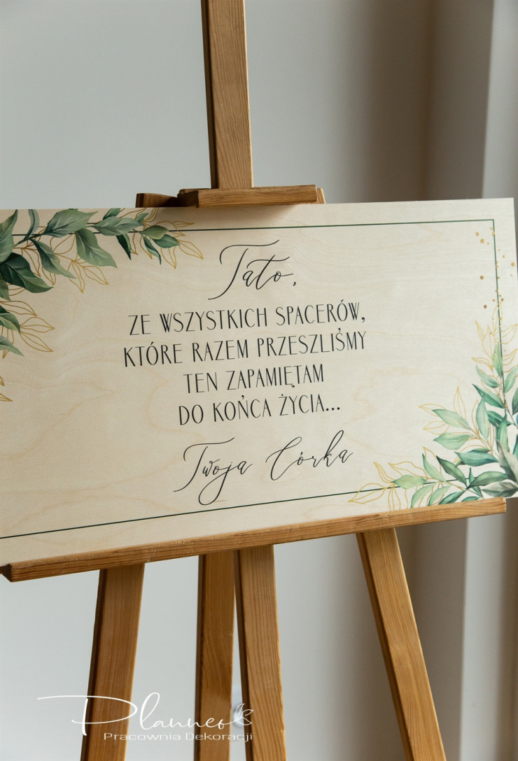 Tablica Tato ze wszystkich spacerów wzór Złote Liście