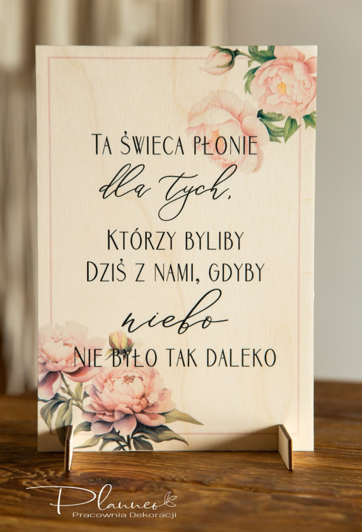 Ta świeca płonie wzór Piwonie