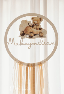 Koło Chrzest Święty ze wstążkami i misiem