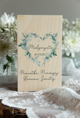 Pamiątka Pierwszej Komunii Świętej kwiatowe serce