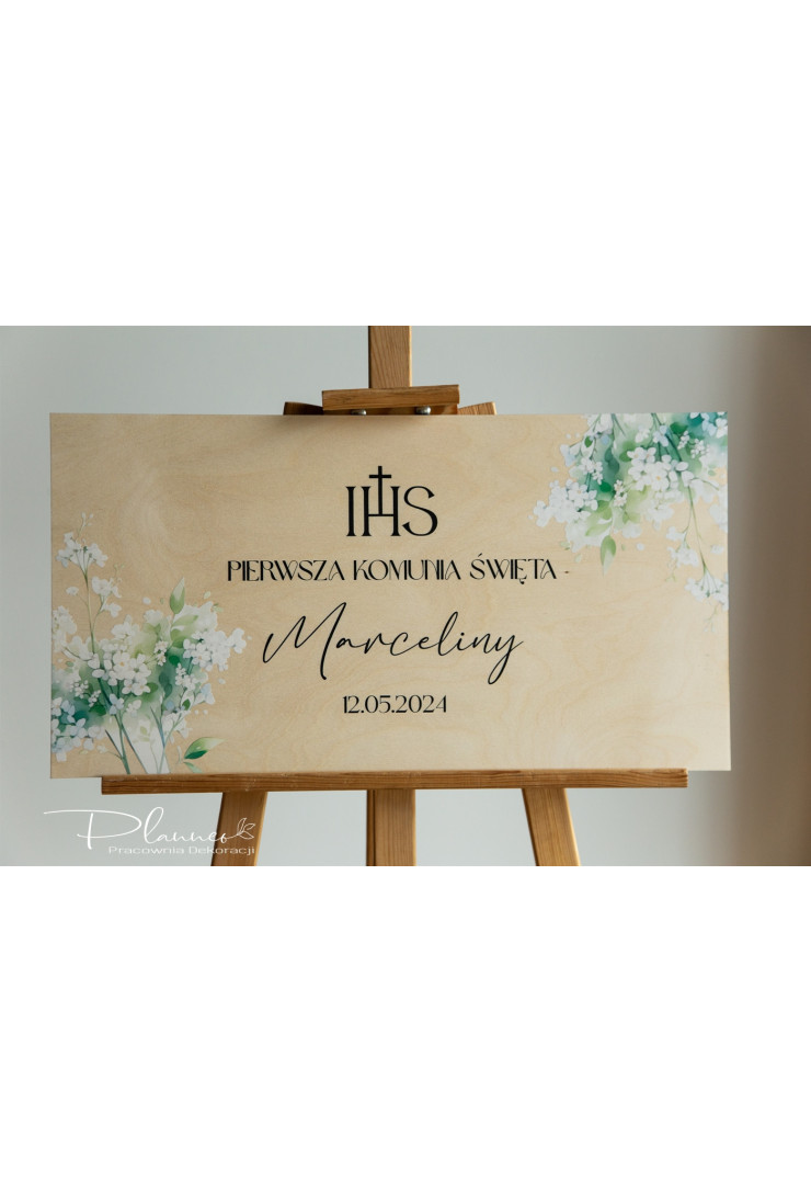 Tablica powitalna na Komunię wzór Natura