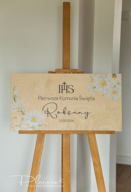 Tablica powitalna na Komunię wzór Margaretki