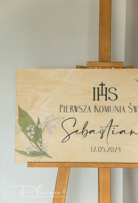 Tablica powitalna na Komunię wzór Konwalia