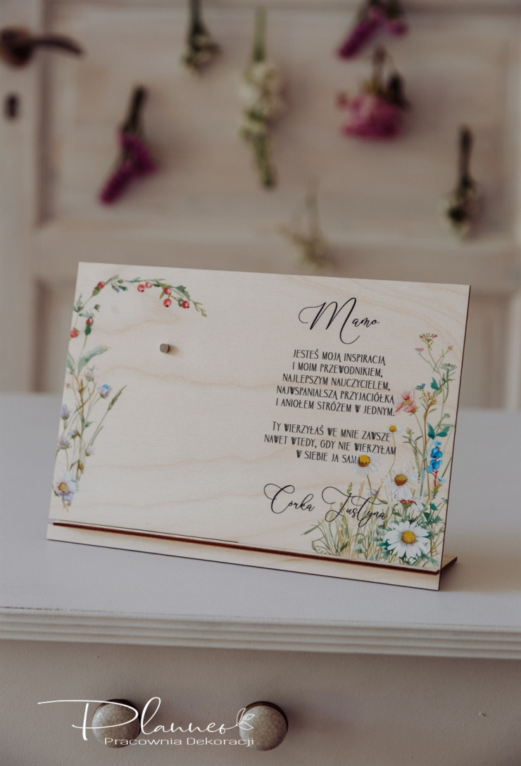 Ramka stojąca polne kwiaty