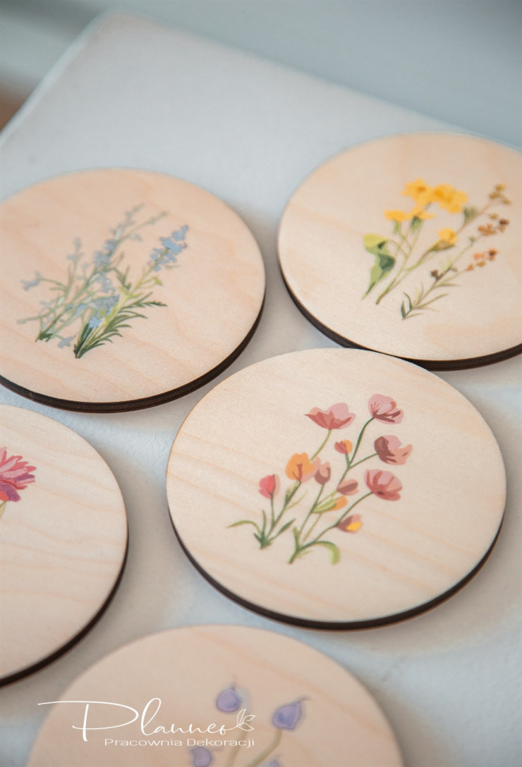 Podkładki drukowane polne kwiaty