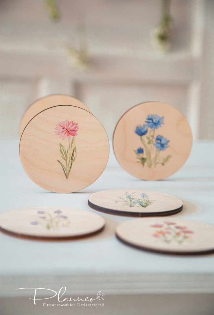 Podkładki drukowane polne kwiaty