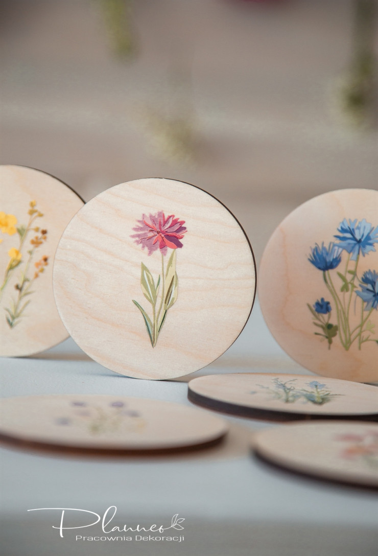 Podkładki drukowane polne kwiaty