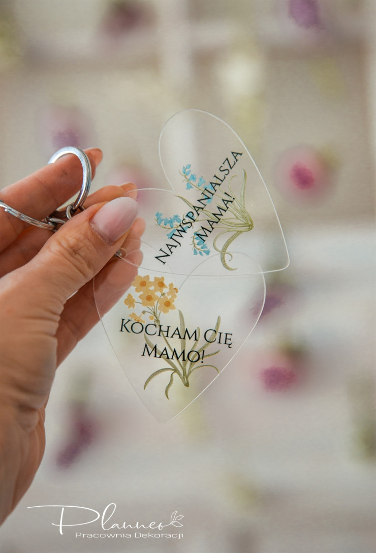 Breloczki serca kwiaty