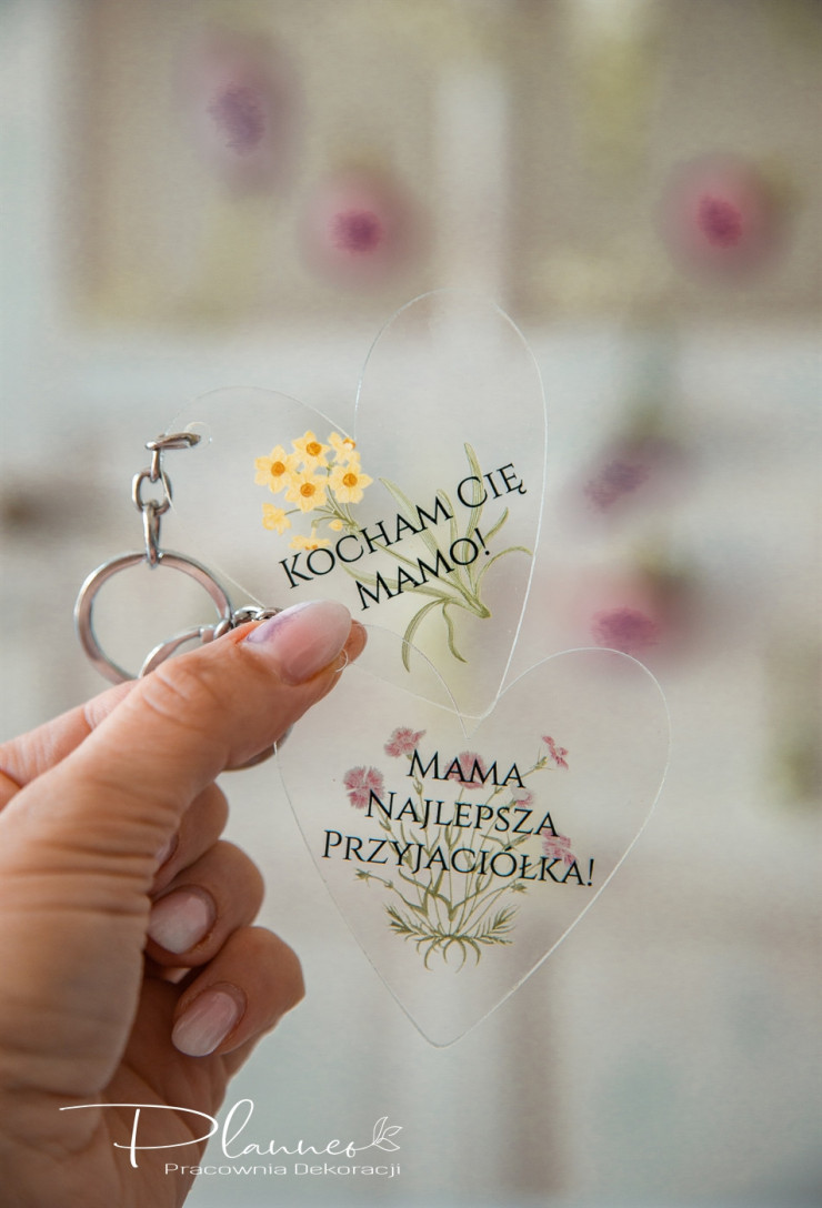 Breloczki serca kwiaty