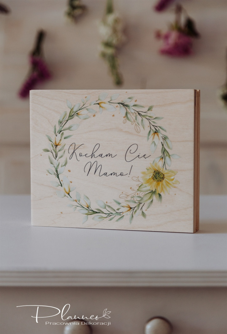 Pudełko na czekoladki Merci słoneczniki