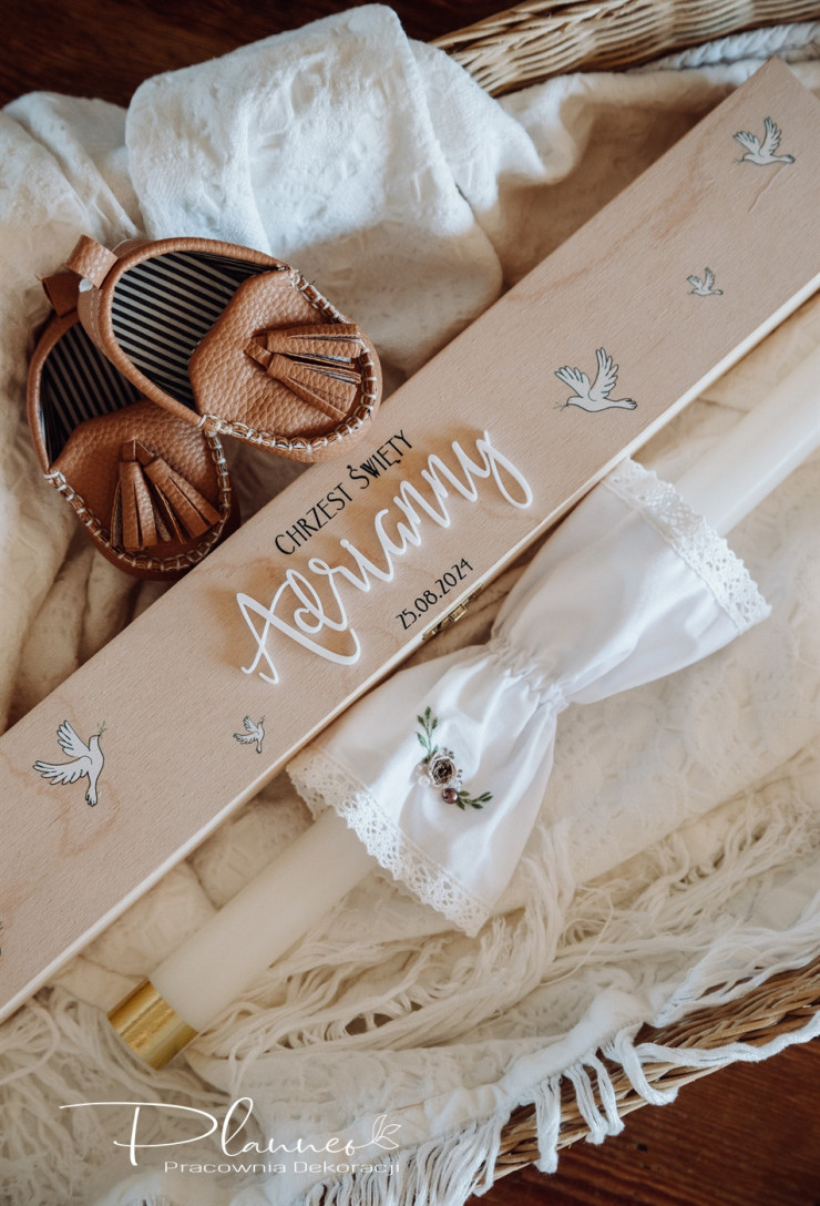 Pudełko na świecę gołębie