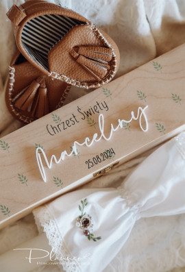 Pudełko na świecę zielone listki