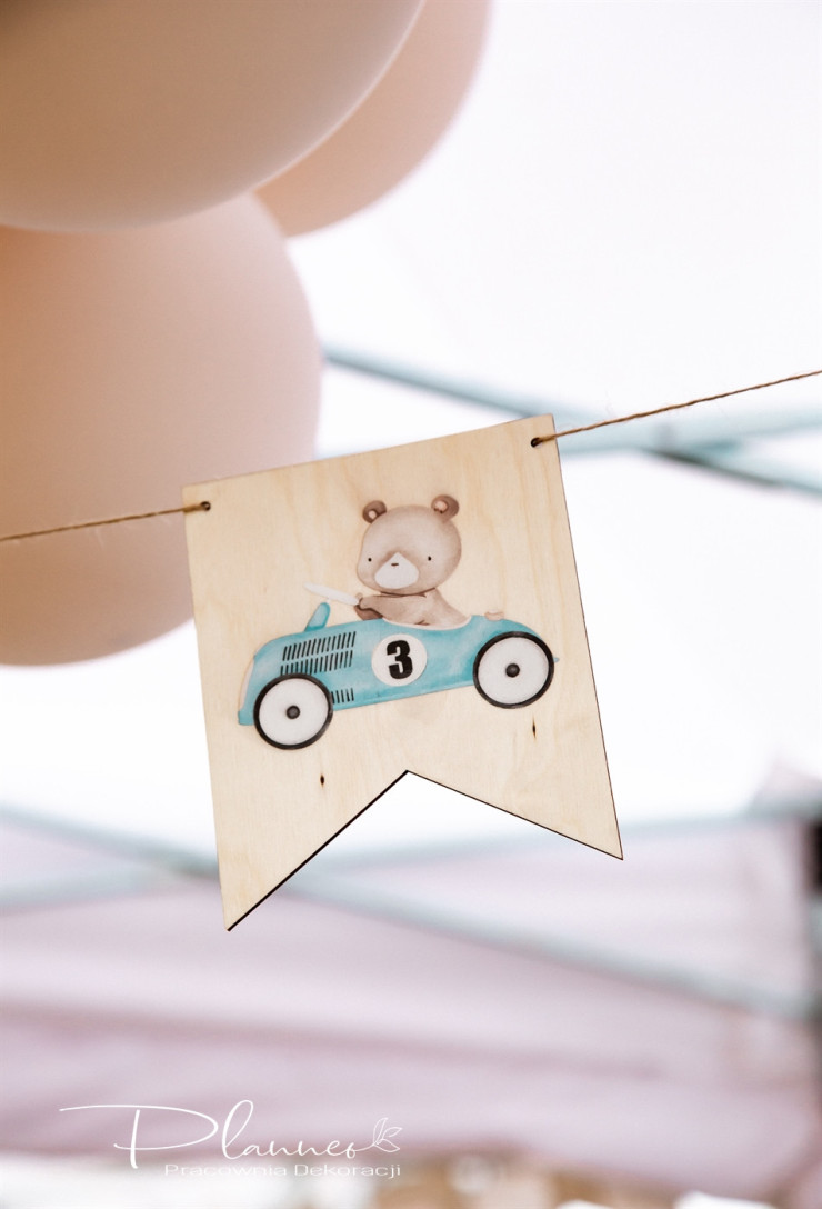 Proporczyki na roczek Autko Vintage (10 szt.)