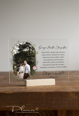 Podziękowania dla Chrzestnych ramka kwiaty