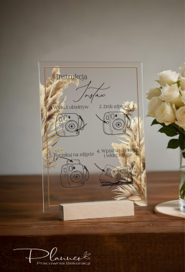 Tabliczka Instrukcja Instax wzór Trawy Pampasowe